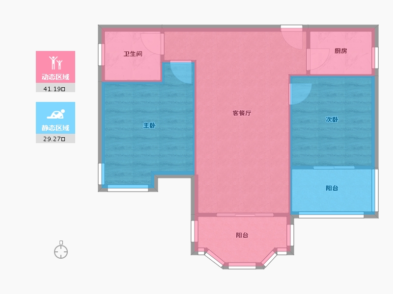 浙江省-嘉兴市-秋江花苑-64.02-户型库-动静分区