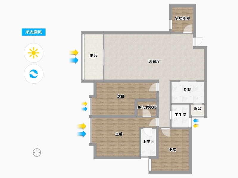 四川省-成都市-温哥华南苑-110.82-户型库-采光通风