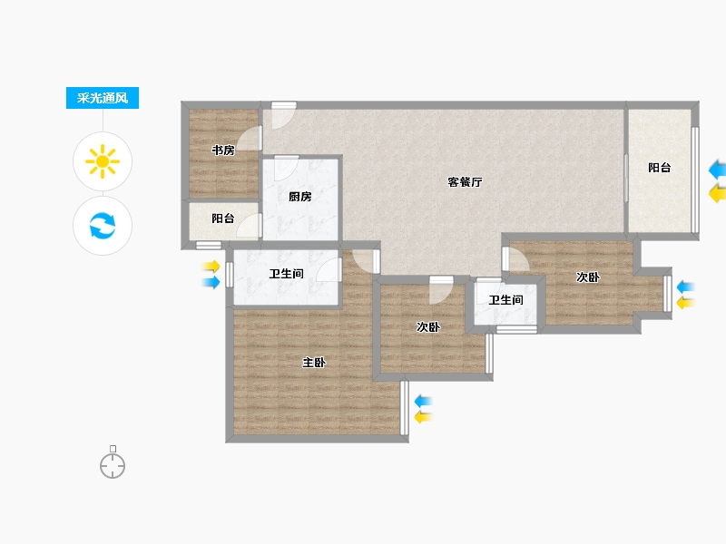 四川省-成都市-温哥华南苑-115.58-户型库-采光通风