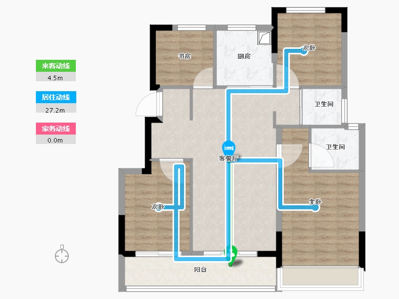 浙江省-嘉兴市-璞悦湖畔-94.41-户型库-动静线