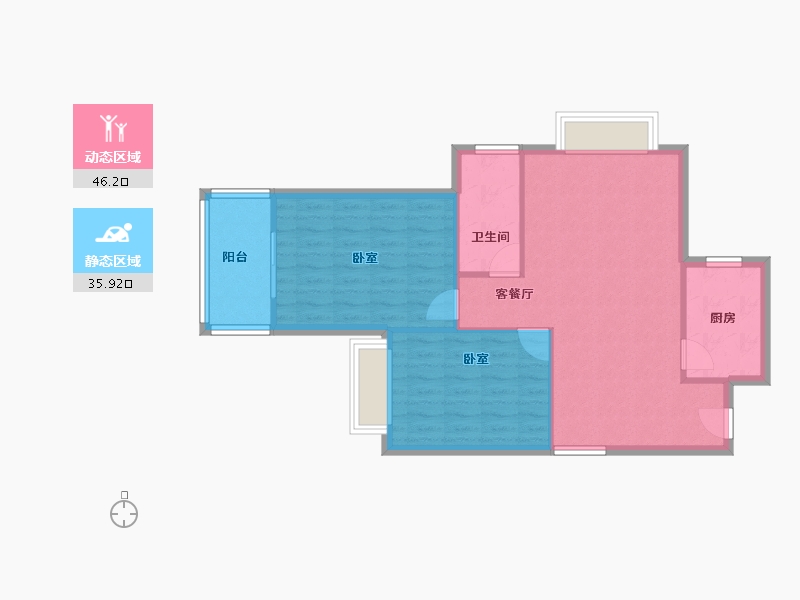 青海省-西宁市-陕安丰登小区-74.98-户型库-动静分区