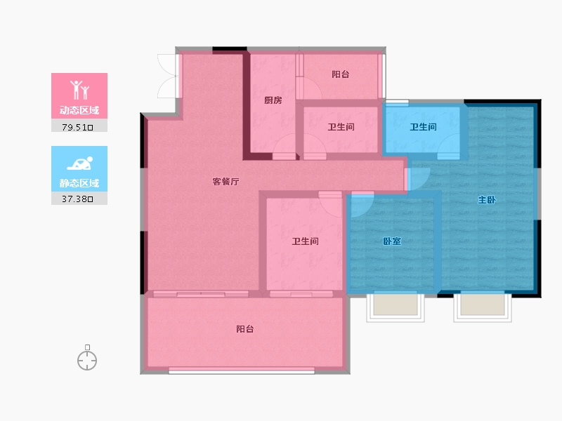 贵州省-贵阳市-中环国际-103.71-户型库-动静分区