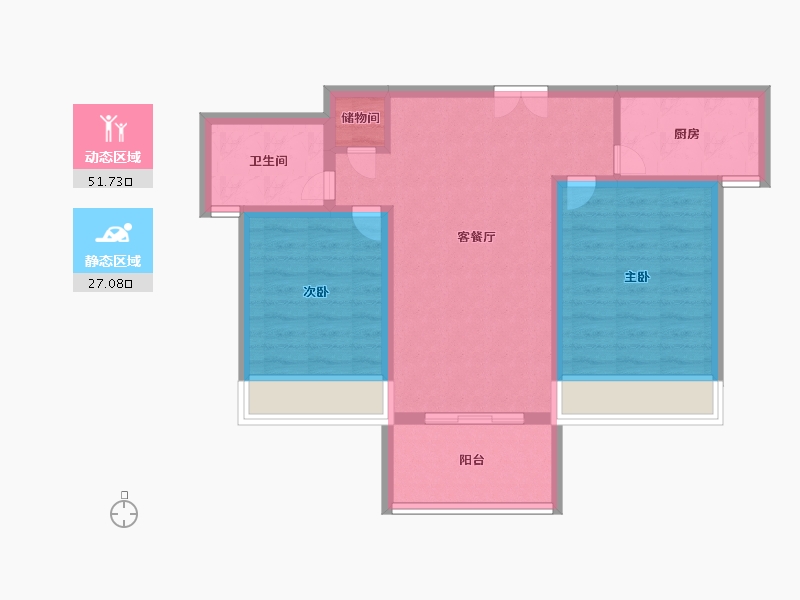 江苏省-常州市-天顺御河湾-69.99-户型库-动静分区