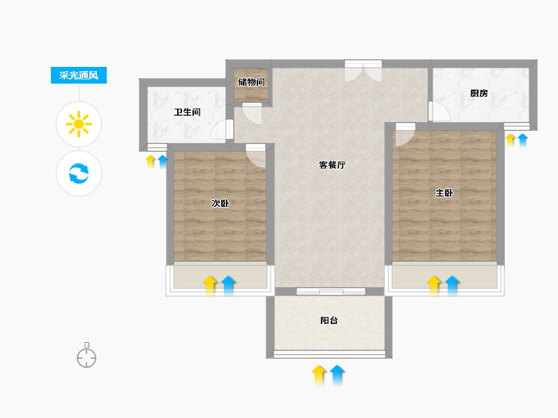 江苏省-常州市-天顺御河湾-69.99-户型库-采光通风