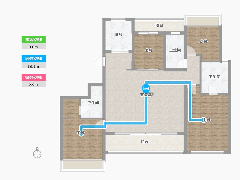 浙江省-杭州市-时代滨江丹枫四季-132.00-户型库-动静线