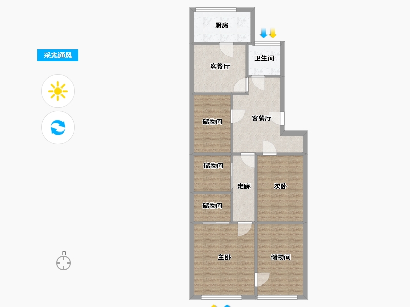 山东省-济南市-南全福老东区-86.05-户型库-采光通风