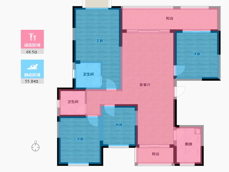 陕西省-渭南市-金域华府-117.60-户型库-动静分区