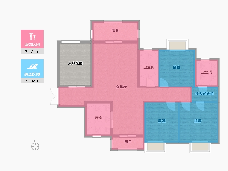 湖南省-永州市-舜皇花园-113.88-户型库-动静分区