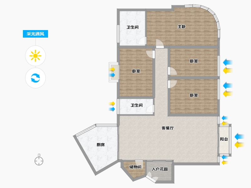 四川省-成都市-银都花园-163.93-户型库-采光通风