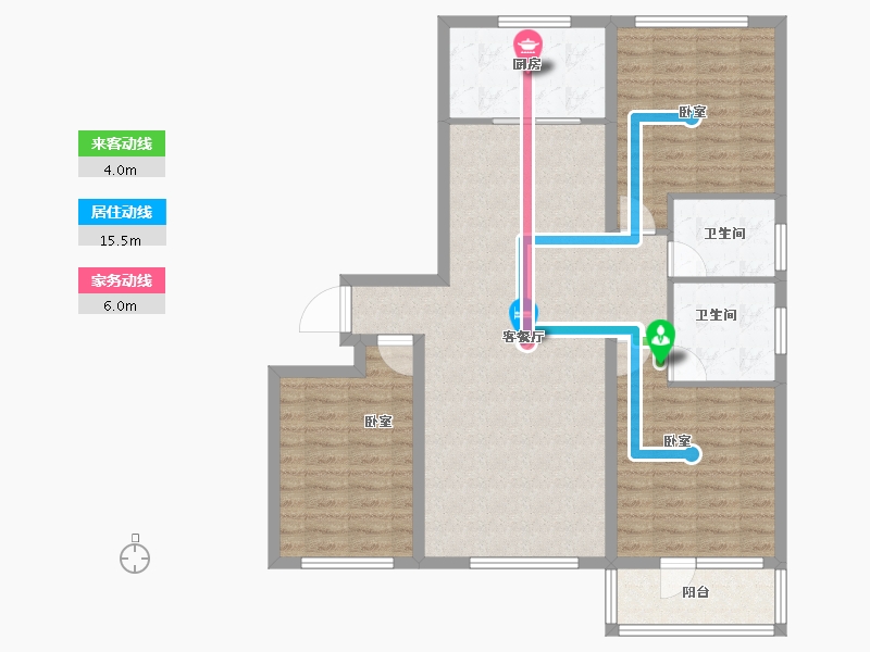 江苏省-扬州市-佳家北苑-104.99-户型库-动静线