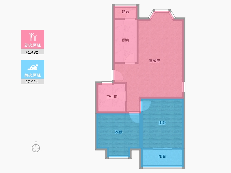 四川省-成都市-锦西民园-61.74-户型库-动静分区