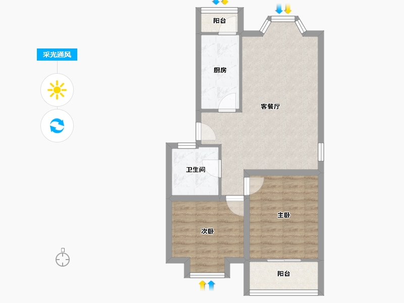 四川省-成都市-锦西民园-61.74-户型库-采光通风