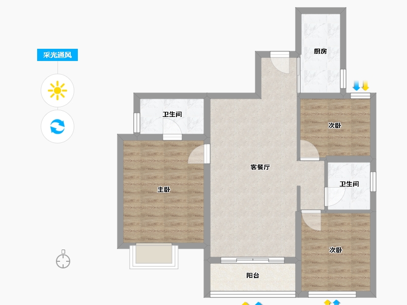 四川省-凉山彝族自治州-星月湖畔-88.00-户型库-采光通风