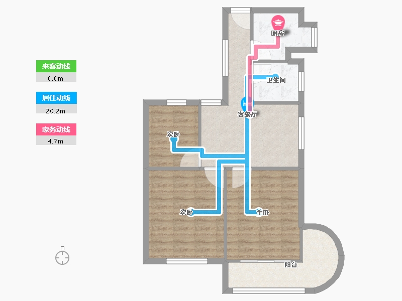 内蒙古自治区-包头市-科技苑社区-64.22-户型库-动静线