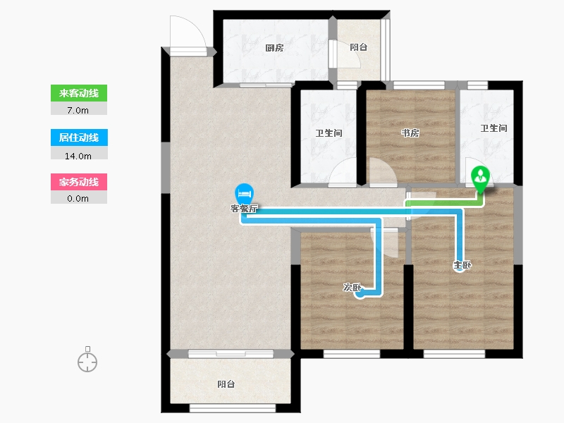 青海省-西宁市-正荣府-79.32-户型库-动静线