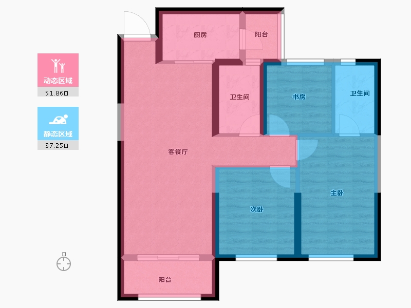 青海省-西宁市-正荣府-79.32-户型库-动静分区