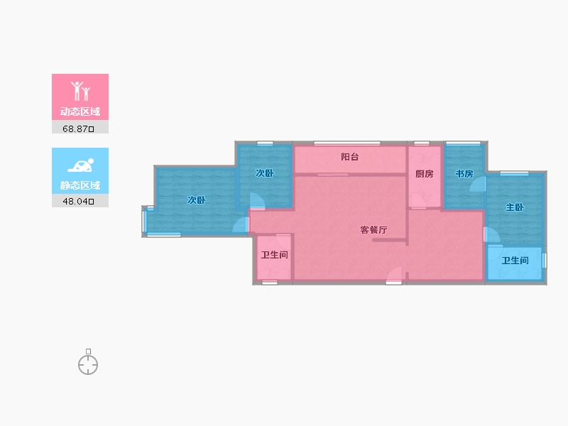 北京-北京市-望春园-104.79-户型库-动静分区