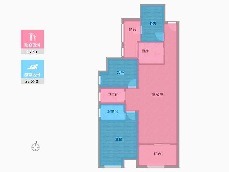 四川省-成都市-温哥华南苑-80.32-户型库-动静分区