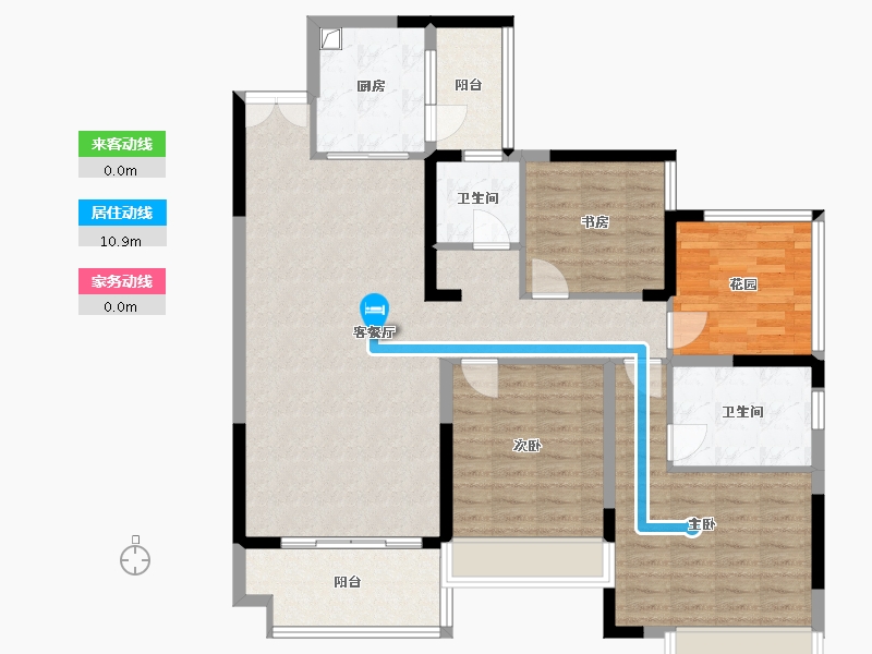 湖南省-郴州市-五岭央著-117.00-户型库-动静线