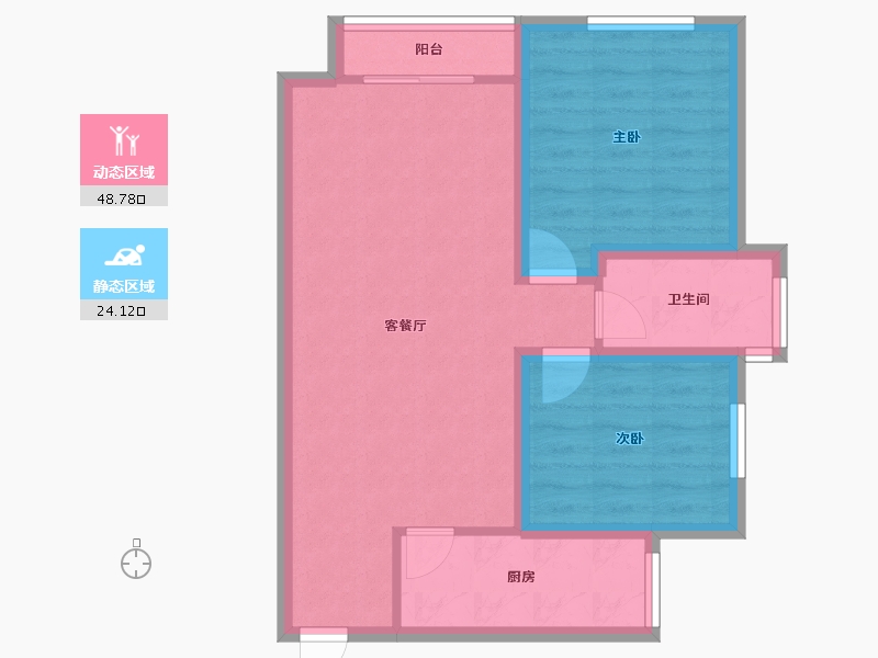 陕西省-西安市-庆华长安家园-64.83-户型库-动静分区