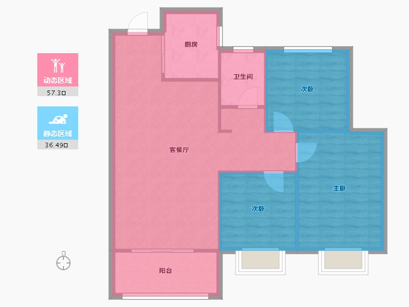 江苏省-宿迁市-人和小区-86.02-户型库-动静分区