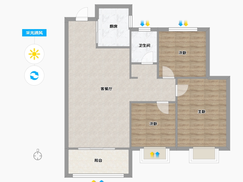 江苏省-宿迁市-人和小区-86.02-户型库-采光通风