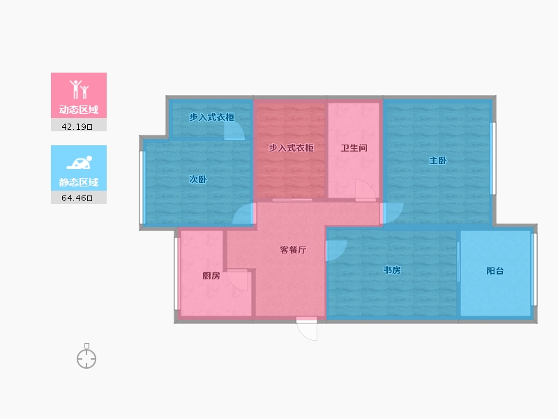 浙江省-嘉兴市-嘉华春晓-95.87-户型库-动静分区