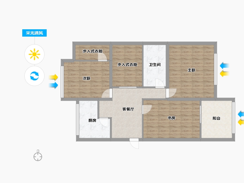 浙江省-嘉兴市-嘉华春晓-95.87-户型库-采光通风