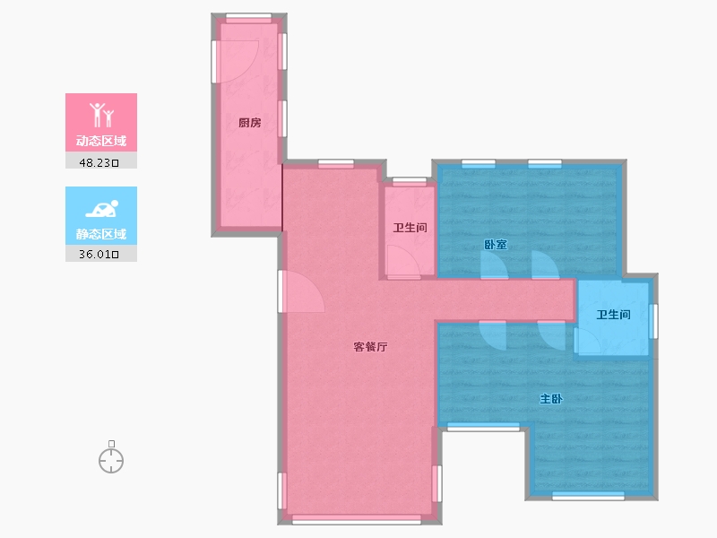 湖南省-常德市-华电新城-76.68-户型库-动静分区