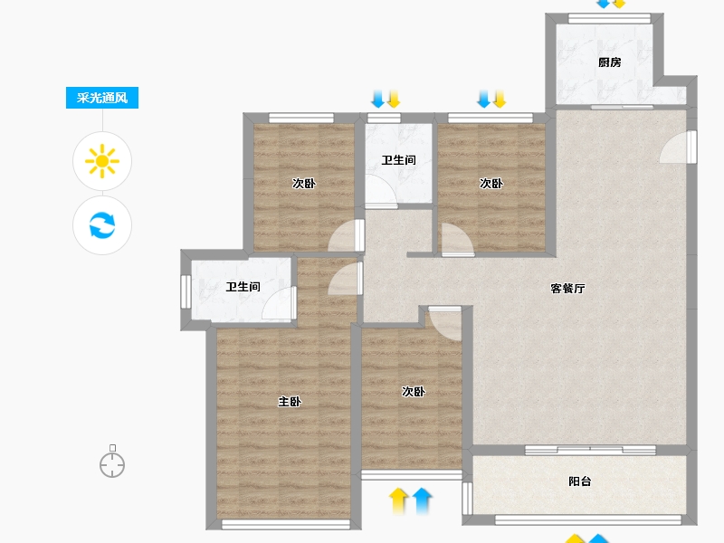 福建省-福州市-万科金域国际-100.35-户型库-采光通风