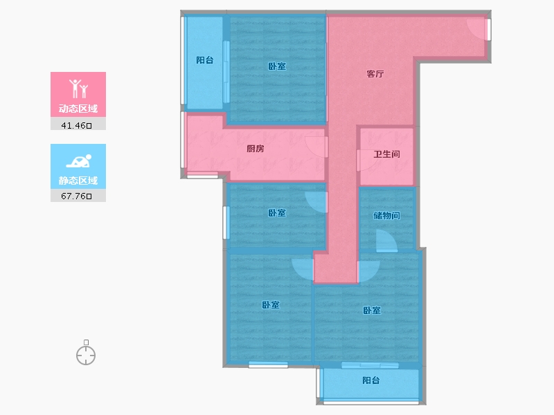 北京-北京市-百环家园-98.10-户型库-动静分区