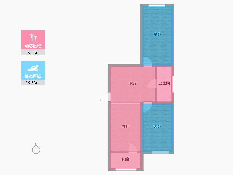 黑龙江省-哈尔滨市-宣西小区-54.78-户型库-动静分区