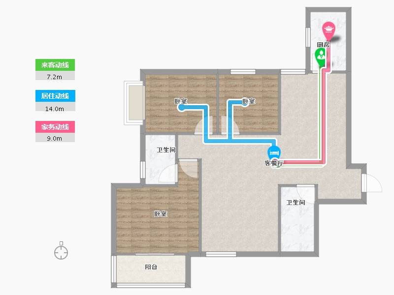 青海省-西宁市-陕安丰登小区-105.60-户型库-动静线