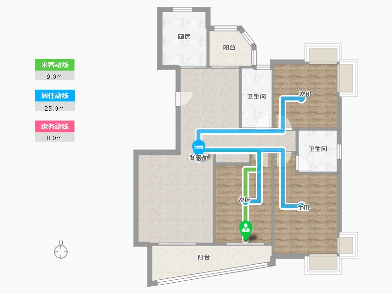 江苏省-无锡市-红山花园-108.66-户型库-动静线