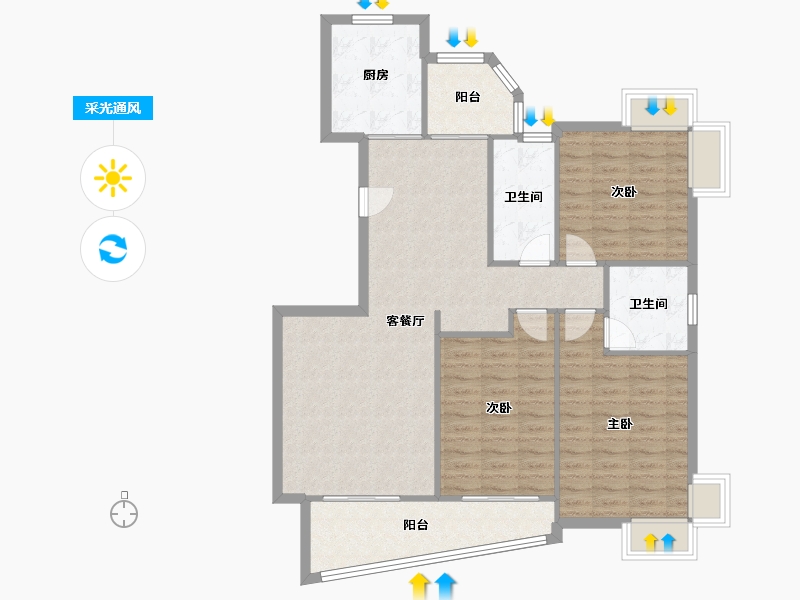 江苏省-无锡市-红山花园-108.66-户型库-采光通风