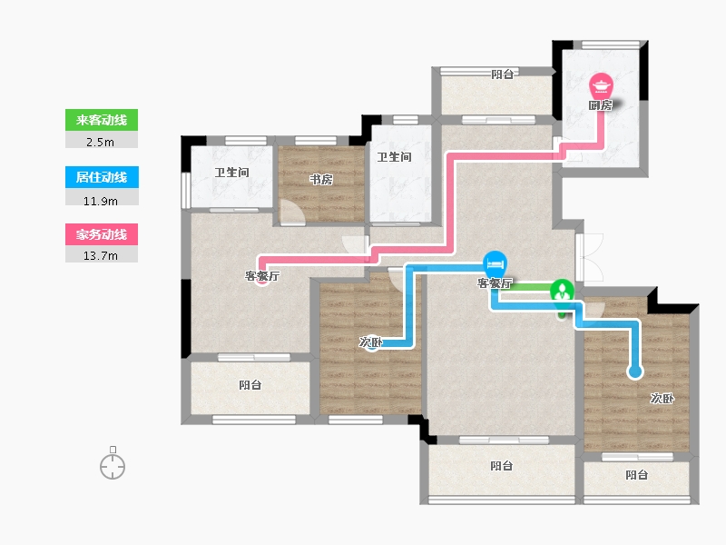 安徽省-池州市-太平鸟西湖家园-108.00-户型库-动静线