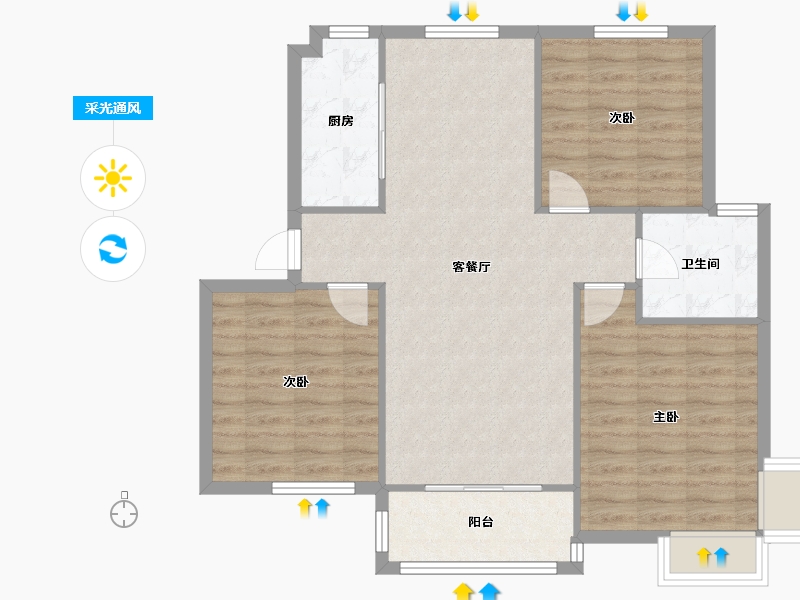 江苏省-无锡市-新惠家园-87.40-户型库-采光通风