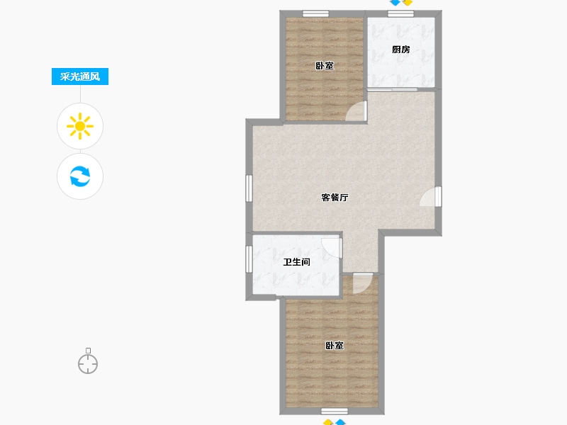 辽宁省-锦州市-金城御澜山-80.48-户型库-采光通风