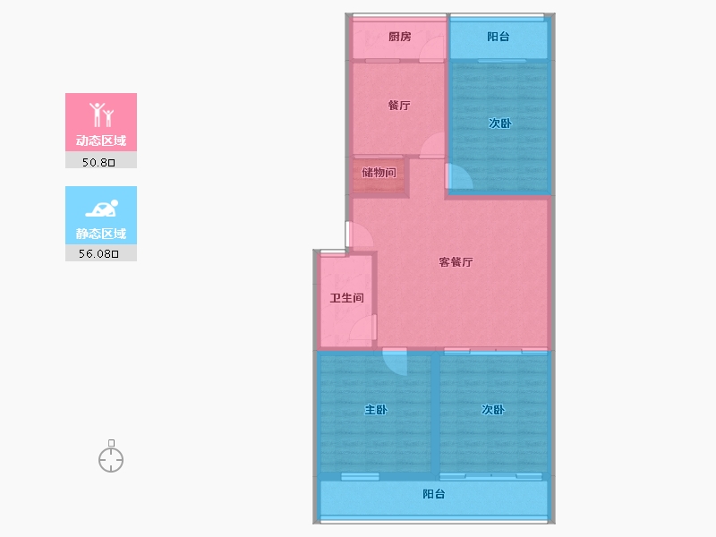 山东省-济南市-百花小区-96.24-户型库-动静分区