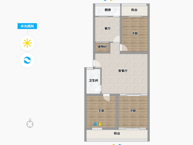 山东省-济南市-百花小区-96.24-户型库-采光通风