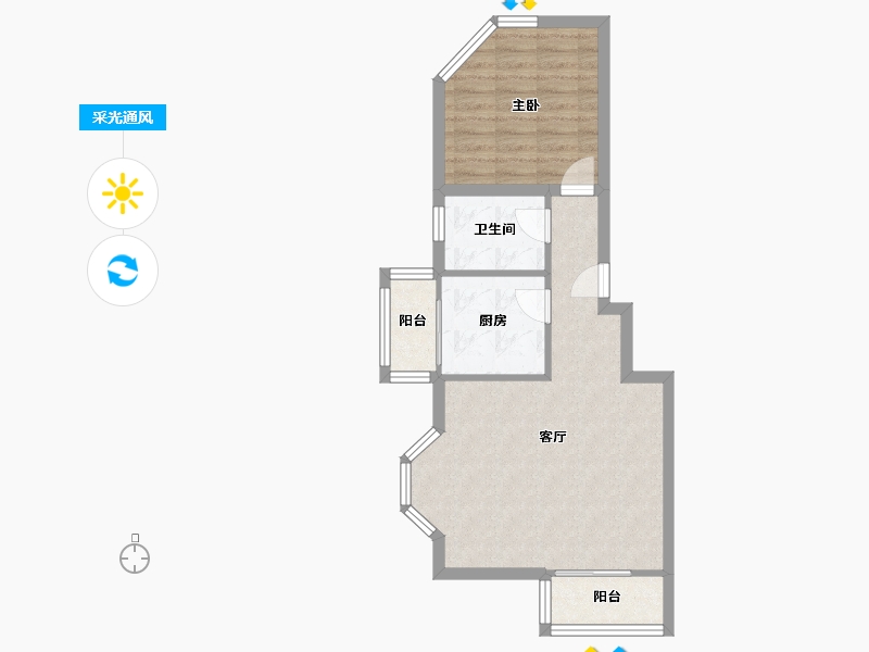 北京-北京市-三星庄园-57.07-户型库-采光通风