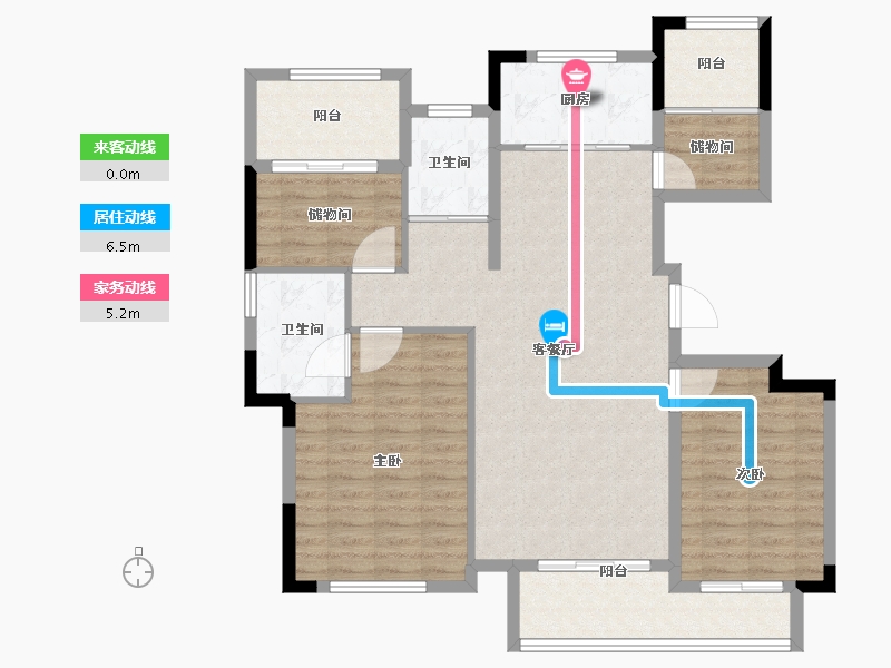 安徽省-池州市-太平鸟西湖家园-104.00-户型库-动静线