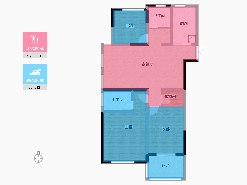 江苏省-常州市-天顺御河湾-96.74-户型库-动静分区