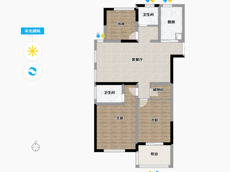 江苏省-常州市-天顺御河湾-96.74-户型库-采光通风