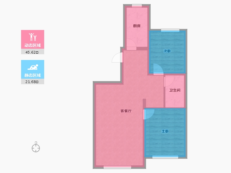 黑龙江省-哈尔滨市-融创城领域-59.99-户型库-动静分区