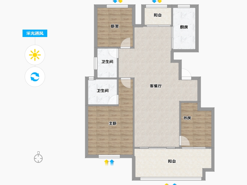 河南省-焦作市-正商智慧城-105.68-户型库-采光通风