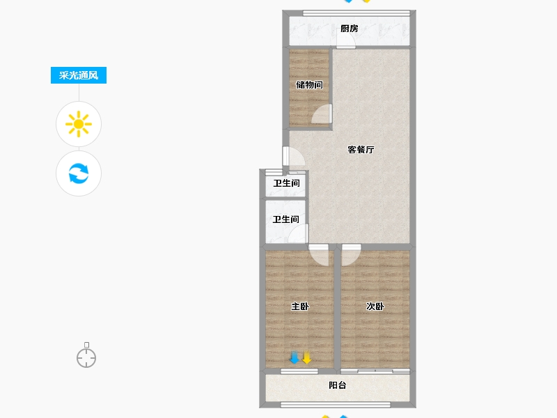 山东省-济南市-百花小区-81.25-户型库-采光通风