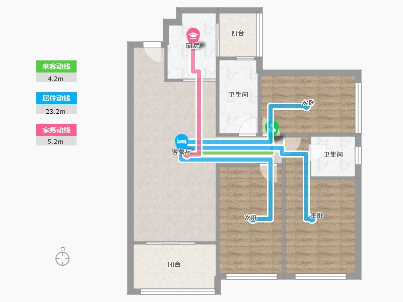 湖南省-常德市-善瑞府-88.00-户型库-动静线