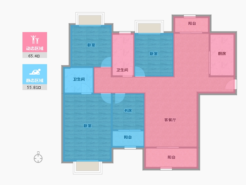 福建省-厦门市-龙湖嘉誉-110.77-户型库-动静分区