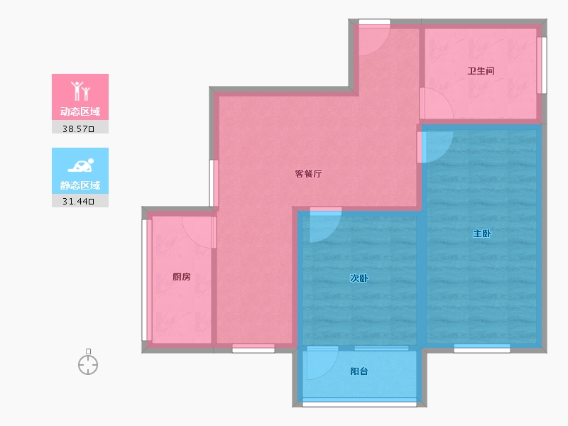 山东省-济南市-百花小区-61.83-户型库-动静分区